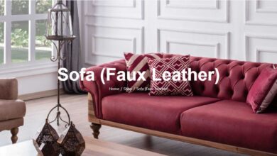 Photo of sofa bed faux leather